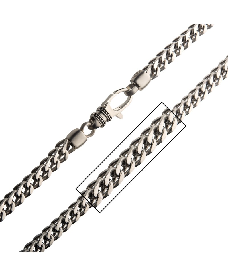 MENS 6.0 MM STAINLESS STEEL 36 INCH FRANCO/BOX CHAIN 