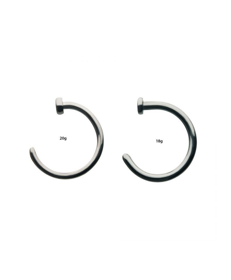 Silver Open Nose Rings, Adjustable, Easy To Fit Disk End, Comfortable, Half  Hoop, 18G, PVD Coated, Surgical Steel, Vital Body Jewelry - Walmart.com