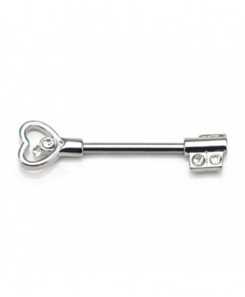 14g Heart Key with Clear CZ...