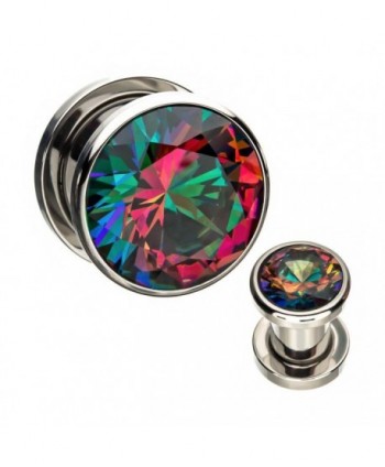 Red and Green Iridescent CZ...