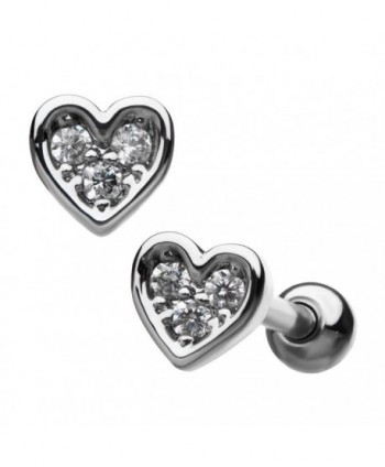 Heart with 3 Clear CZ Gem...