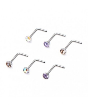 20g Nose L bend Studs with...
