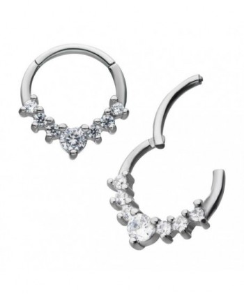 7 Prong Set Clear CZ Hinged...