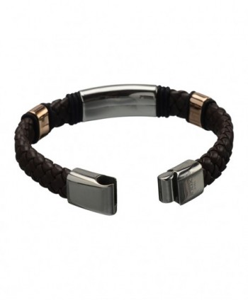 Brown Leather Bracelet with...