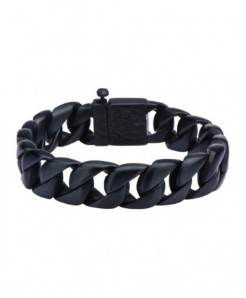 INOX Steel Zinc Ring & Black Lava Beads Bracelet BR136, W.P. Shelton  Jewelers