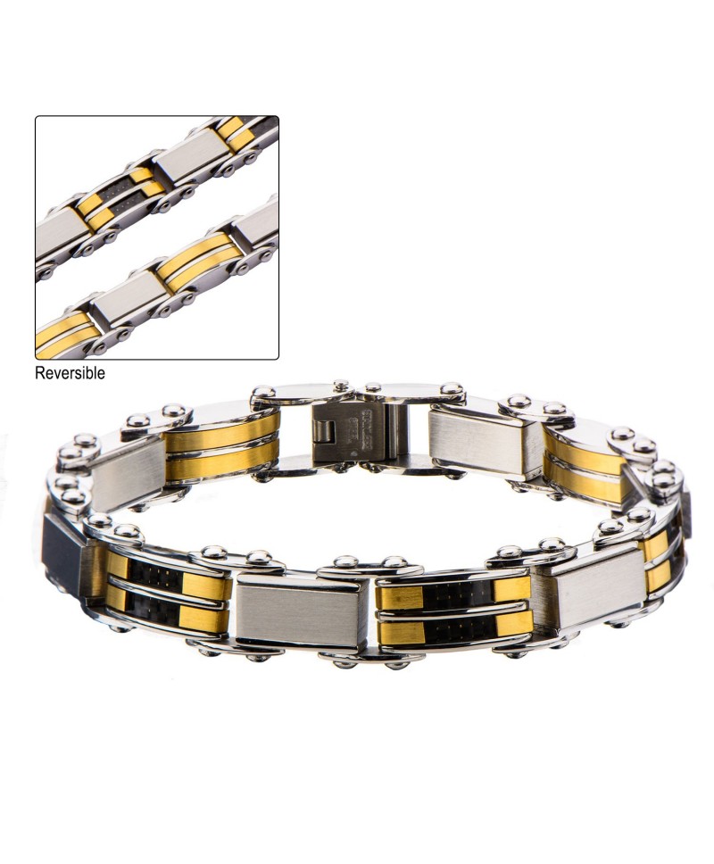 Black & Gold Plated Reversible Bracelet BRDDS04