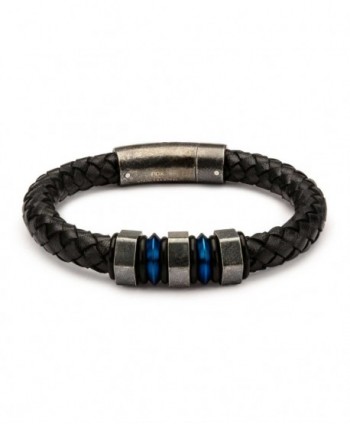 Black Braided Leather with...