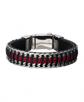 Red & Black Weave Leather...