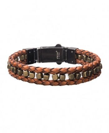 Brown Braided Leather with...