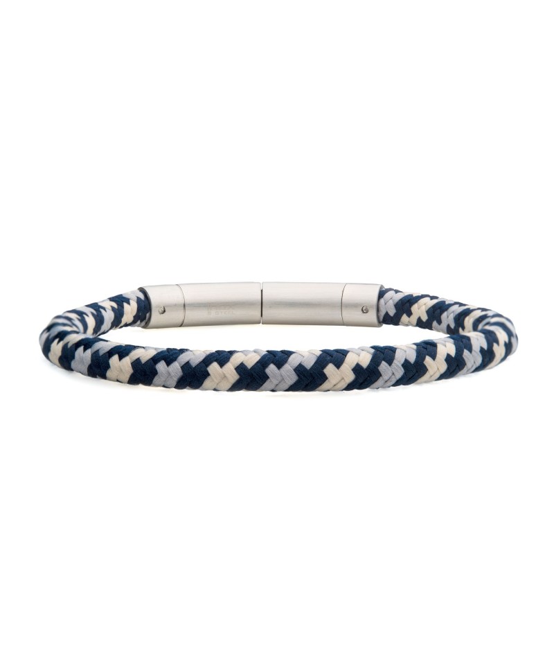 Blue Grey Beige Nylon Cord Bracelet brnylon-bgb