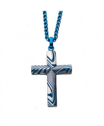 Blue Plated Damascus Cross...
