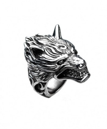 Stainless Steel 3D Wolf Ring
