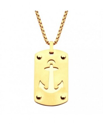 18K Gold IP Etched Anchor...