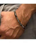 Black & Gold Hematite Beads Bracelet with Hinged Steel Hook Clasp