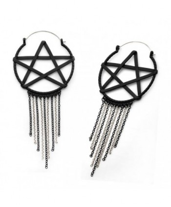 Black Plated Pentagram with...