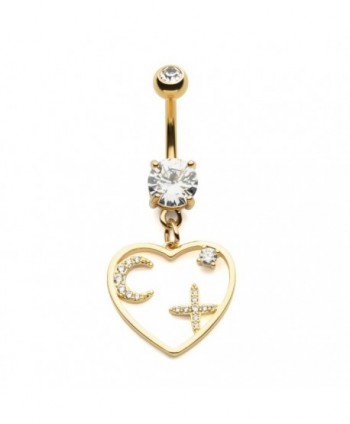 Gold PVD Steel Heart with...