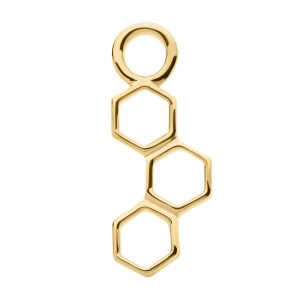 14kchm307 14Kt Yellow Gold Honeycomb Charm