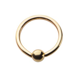 14kgr461 Solid 14kt Nickel-Free Yellow Gold Captive Bead Rings