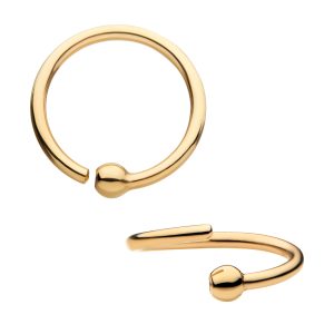 14krab Solid 14kt Nickel-Free Yellow Gold Captive Bead Ring with Attached Ball