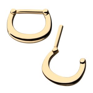 14ksept6106pln Solid 14kt Nickel-Free Yellow Gold Septum Clicker