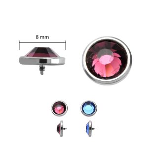 derbez8 Titanium CZ Gem Dermals with 8mm Ball
