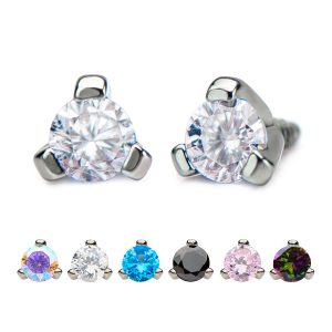 derpng14 14g Titanium Internally Threaded Microdermal Top with Prong set CZ Gem