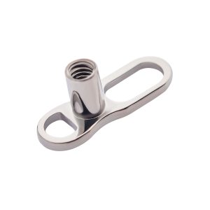 md2-16 Titanium Internally Threaded 16g post with M0.9 Threading Microdermal V2 Anchor Base