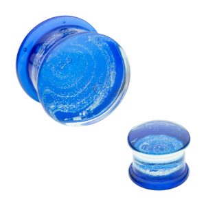 pgls323b Blue Galaxy Double Flare Glass Plug