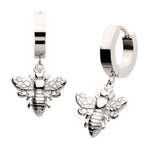 sseh307 316L Steel Dangle Bee Huggie Earrings | Sold as pair