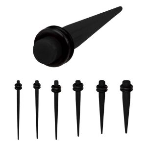 tauk Black Solid Acrylic Neon Tapers