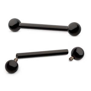 tibik Black PVD Titanium Internally Threaded Barbells