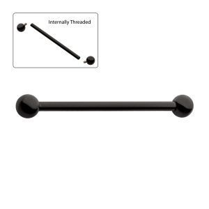 tibik-industrial Black PVD Titanium Internally Threaded Industrial Barbells