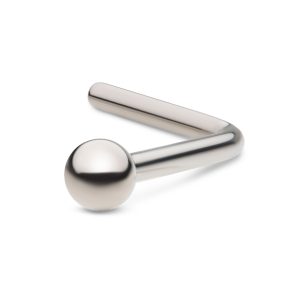 tinsl1-2002 Titanium 2mm Ball L-Shape Nose Pin
