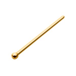 tip24klft18720 24KT Gold PVD Titanium Ball End Nose Pin