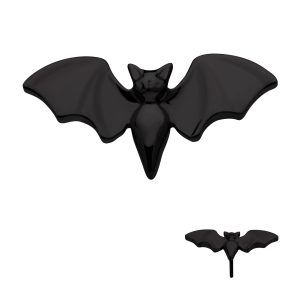 tipvdktls965 Black PVD Titanium Threadless Open Wings Bat Top