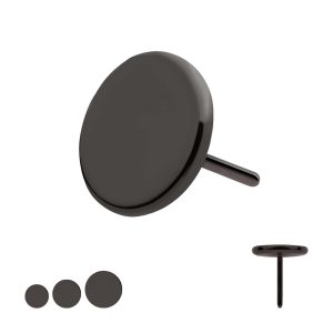 tipvdktlstpd Black PVD Titanium Threadless Flat Disc Top