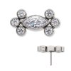 titls41c Titanium Threadless with Clustered Bezel Set Marquise & Round CZ Top