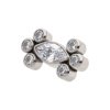 titls41c_a Titanium Threadless with Clustered Bezel Set Marquise & Round CZ Top
