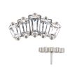 titls45c Titanium Threadless with Prong Set Trapezoid CZ 5-Cluster Top