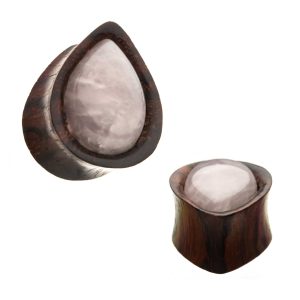 wpltp Arang Wood with Rose Quartz Stone Plugs