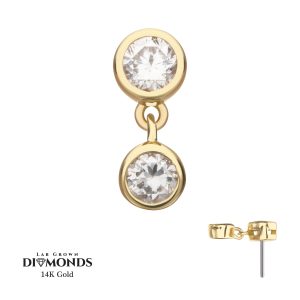 14klgdtls125 14Kt Yellow Gold Threadless Double Bezel Lab-Grown Diamond Dangle Top