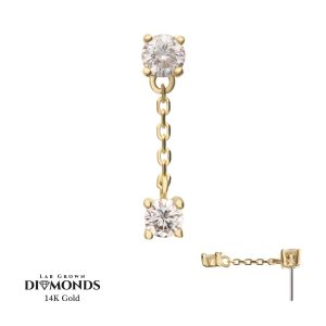 14klgdtls130 14Kt Yellow Gold Threadless Double Prong Set Lab-Grown Diamonds Dangle Top