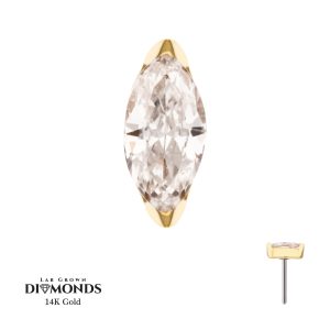 14klgdtls135 14Kt Yellow Gold Threadless 2-Prong Marquise Lab-Grown Diamond Top