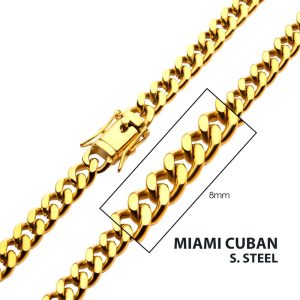 18Kt Gold IP Curb Chain Set