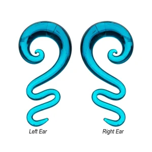 pgszztl Timeless Teal Zigzag Glass Tapers