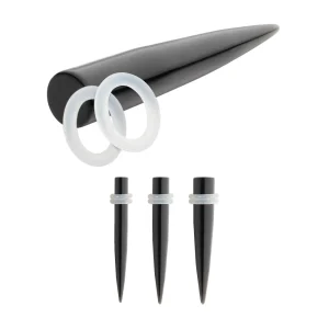 pstntpobs Black Obsidian Stone Taper with Clear O-Rings