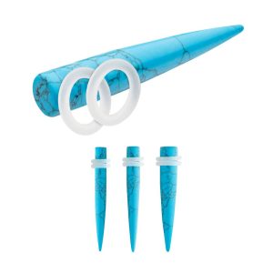 pstntptq Synthetic Turquoise Stone Taper with Clear O-Rings