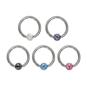 rs435743 Multi Gem with Resin Coated Captive Bead Rings