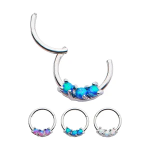 sgrgem-opal 3 Prong Set Synthetic Opal Hinged Segment Rings