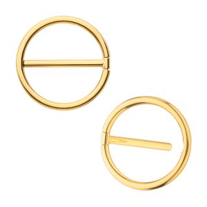 24Kt Gold PVD Titanium Nipple Clicker Ring | Sold by piece